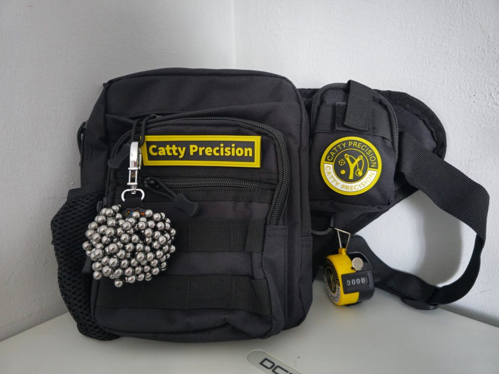 Catty Precision Slingshot Chest Bag, Ammo Magnet holder with Clicker
