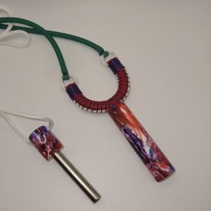 Custom Gypsy Slingshot – Red, Purple & White Glitter Resin Handle + Matching Ammo Magnet + bearings | Catty Precision