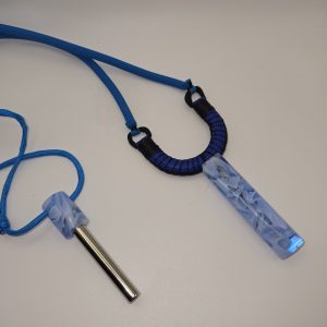 Custom Gypsy Slingshot – Blue, Black, White & Clear Resin Handle + Matching Ammo Magnet + Bearings | Catty Precision