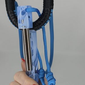 Custom Handmade Made Gypsy Slingshot – Black, Blue, White & Clear Resin Handle + Matching Ammo Magnet + Bearings | Catty Precision