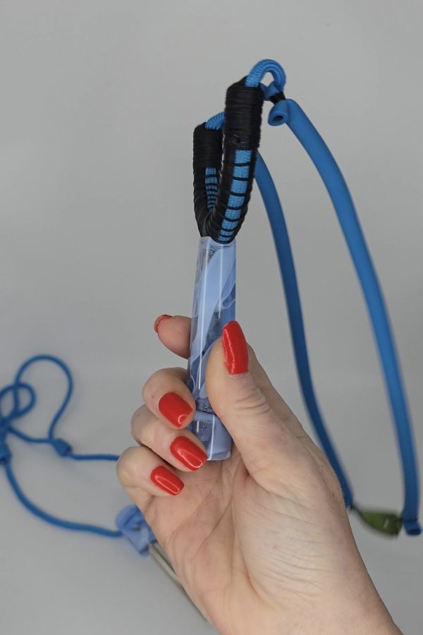 Custom Handmade Made Gypsy Slingshot – Black, Blue, White & Clear Resin Handle + Matching Ammo Magnet + Bearings | Catty Precision - Image 8