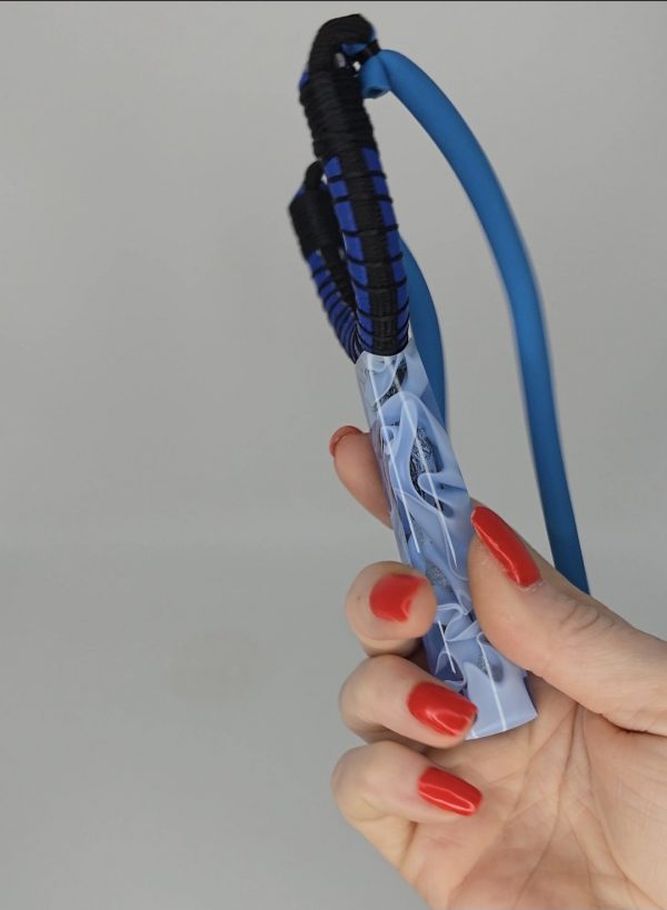 Custom Gypsy Slingshot – Blue, Black, White & Clear Resin Handle + Matching Ammo Magnet + Bearings | Catty Precision - Image 7