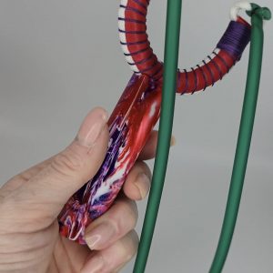 Custom Gypsy Slingshot – Red, Purple & White Glitter Resin Handle + bearings | Catty Precision