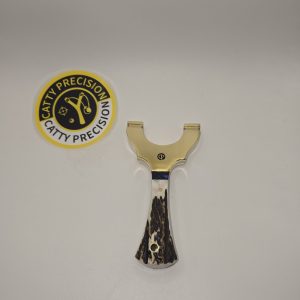 Ultimate BRASS-TOP Deer Antler Slingshot Metallic Blue & Red insert (Individual Sale) 🔥