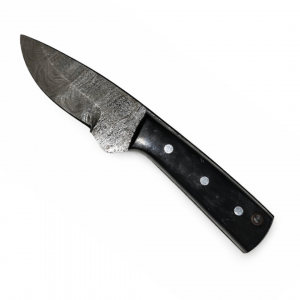 Handcrafted Damascus Drop-Point Hunting Knife – Black Resin Handle (P.P.P.C Design)