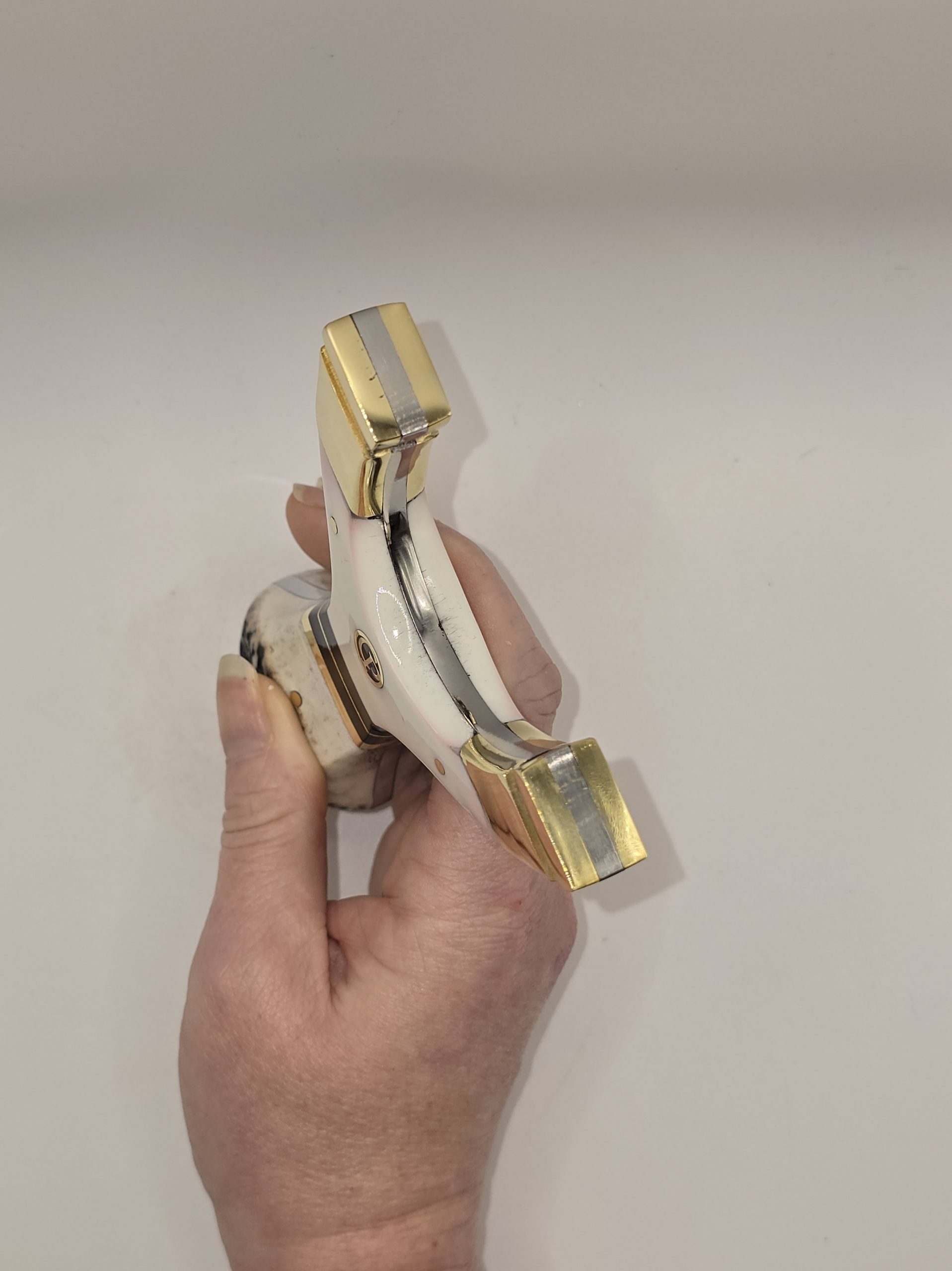 🎯 Catty Precision Predator – White Resin Pink Hue & Deer Antler Hybrid OTT Hunting Slingshot - Image 3