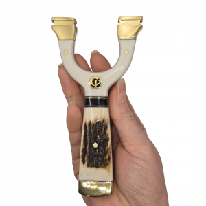 🔥 Catty Precision Ranger – White Resin & Deer Antler OTT Slingshot