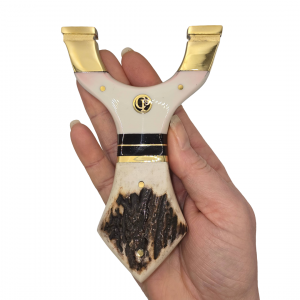 🎯 Catty Precision Predator – White Resin Pink Hue & Deer Antler Hybrid OTT Hunting Slingshot