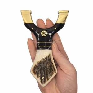 🎯 Catty Precision Predator – Black Resin & Deer Antler Hybrid OTT Hunting Slingshot