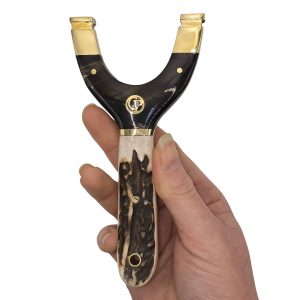 ✅ Catty Precision Hunter – Black Buffalo Horn & Deer Antler OTT Slingshot