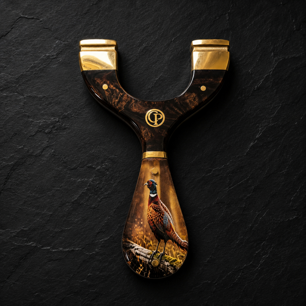 Woodland Pheasant – Golden Dawn Custom Slingshot
