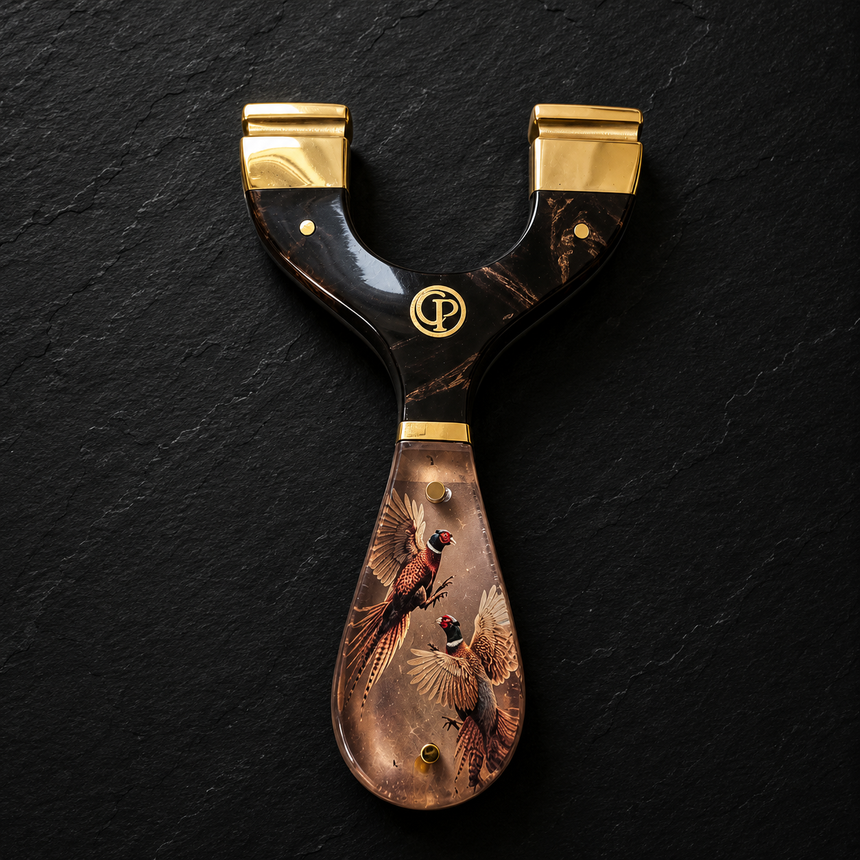 Woodland Pheasant – Twin Flight Custom Slingshot