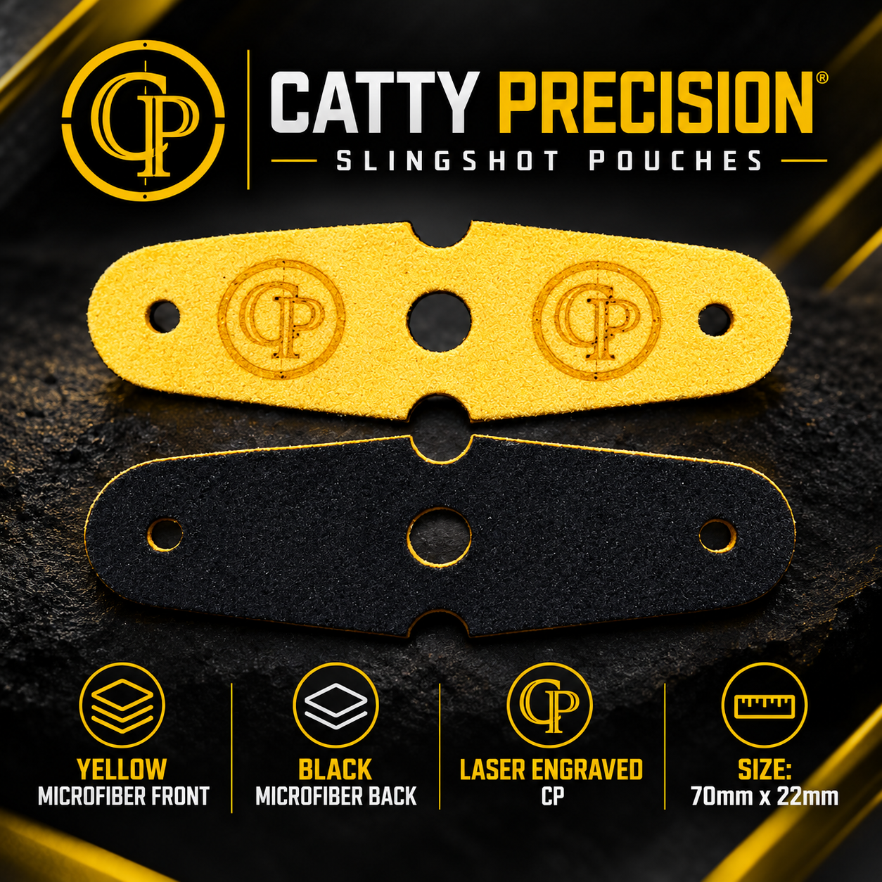 Catty Precision 70mm x 22mm Microfiber Slingshot Pouches